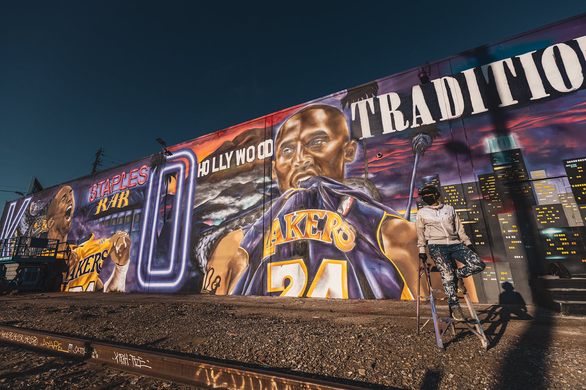 Los Angeles Project. | "Planet Kobe" mural in Downtown Los Angeles by Ladie