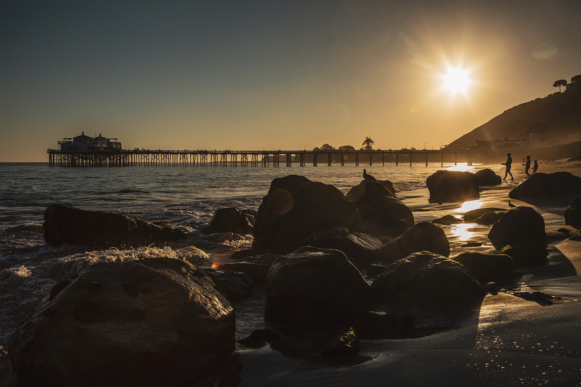 Carbon Beach Malibu Sunset SHilouette