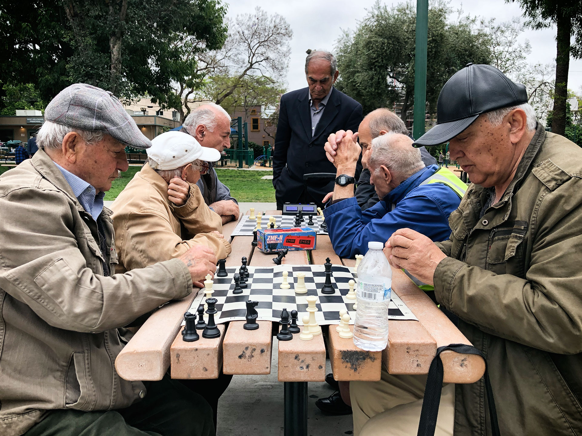Russian Community Plummer Park in West Hollywood Playing Chess