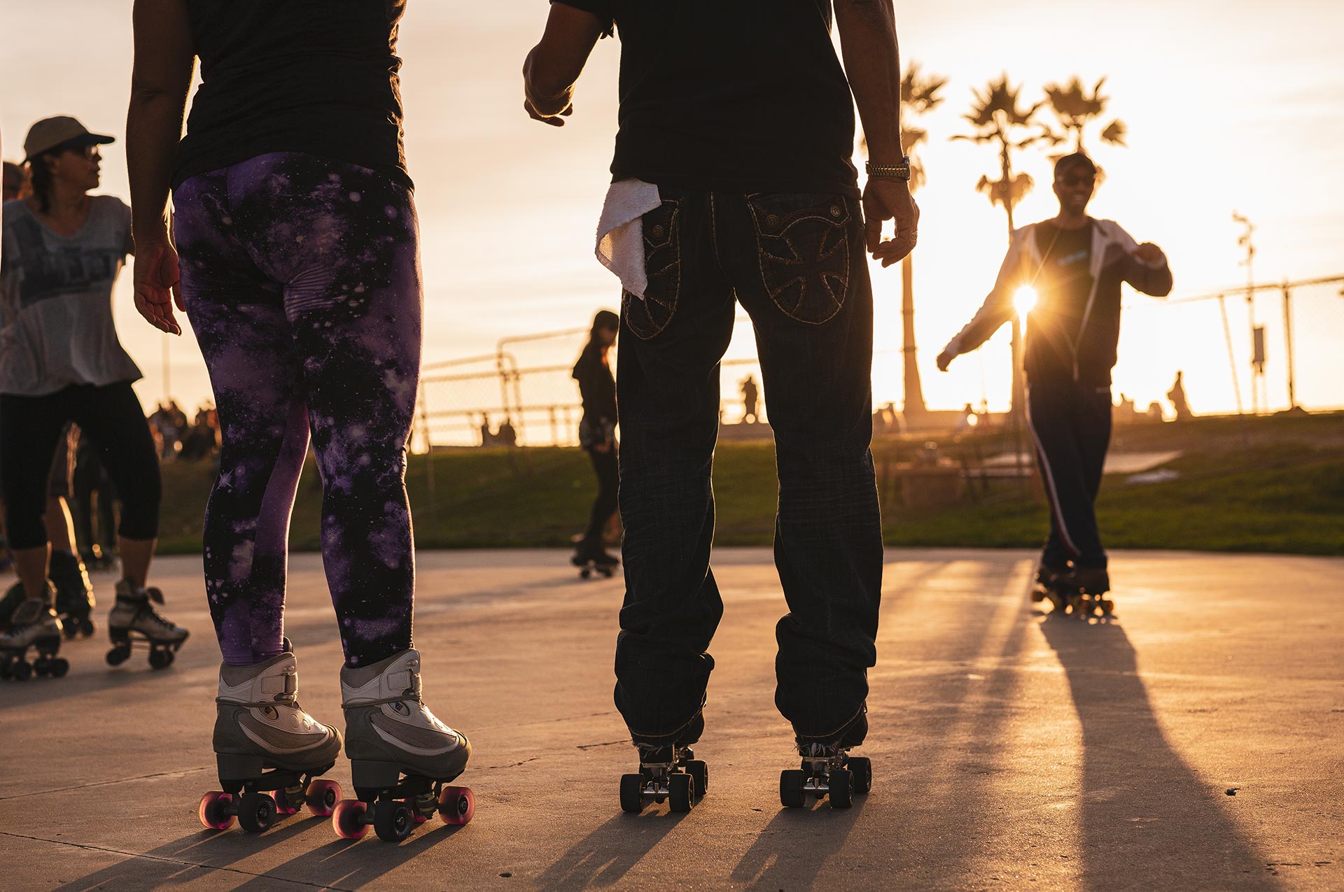 Roller Skating in Venice Beach Boardwalk